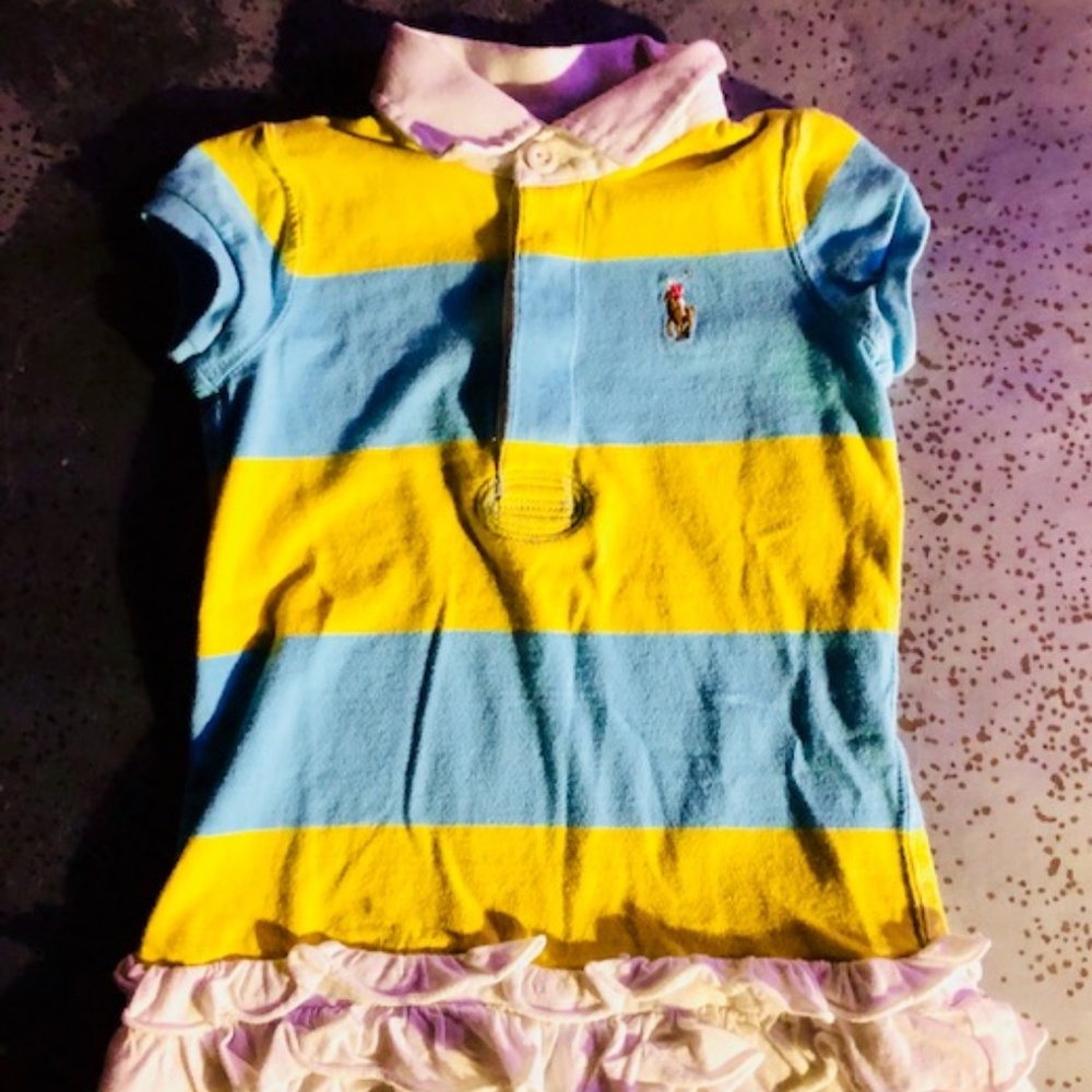 Girl's Ralph Lauren Polo Dress w/ White Ruffles